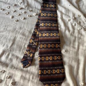 Roberto Cellini brown and gold men's neck tie